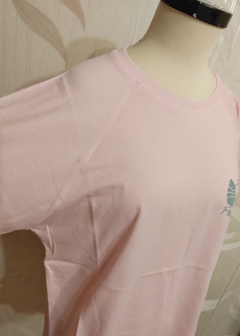 Pembe Pamuklu  Tişört, Uzun Kollu, Salaş sıfır - Görsel 4