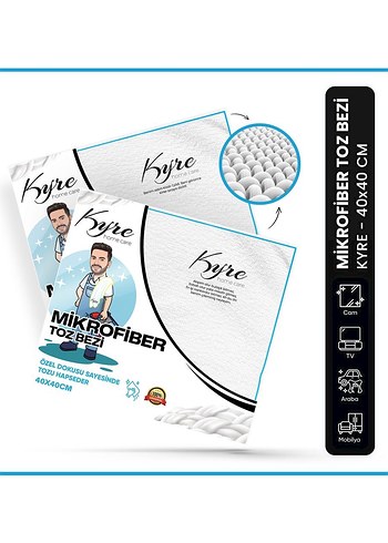 Kadir Ezildi kyra Mikrofiber Toz Bezi 40x40 cm Beyaz - Görsel 3