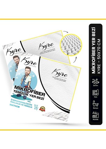 kadir ezildi kyra marka Mikrofiber Yer Bezi 50x70 cm - Görsel 4