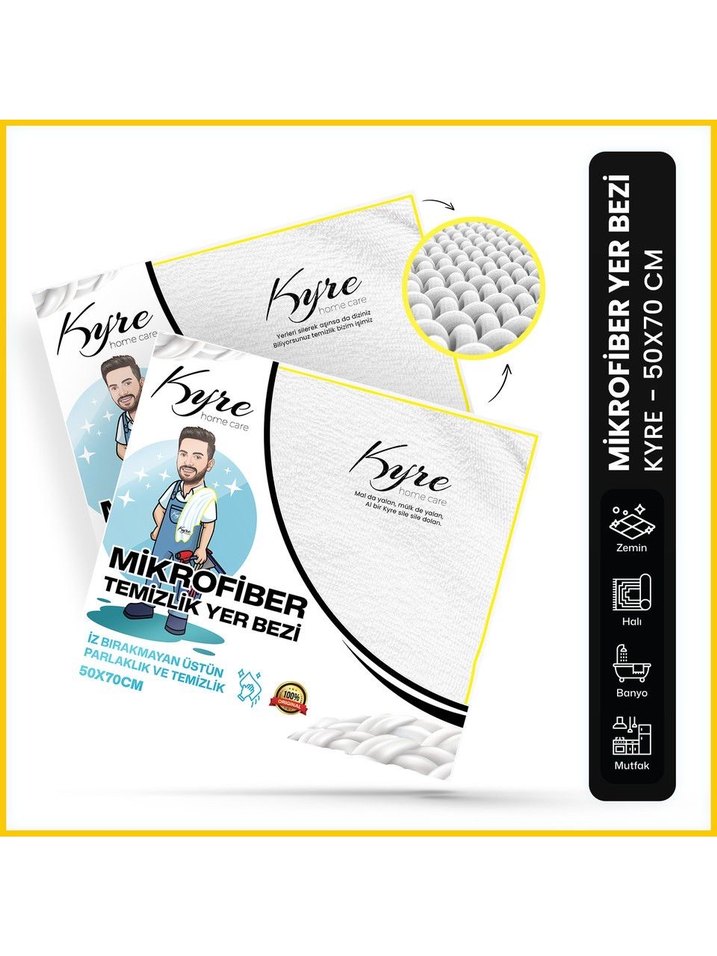 kadir ezildi kyra marka Mikrofiber Yer Bezi 50x70 cm - Görsel 4