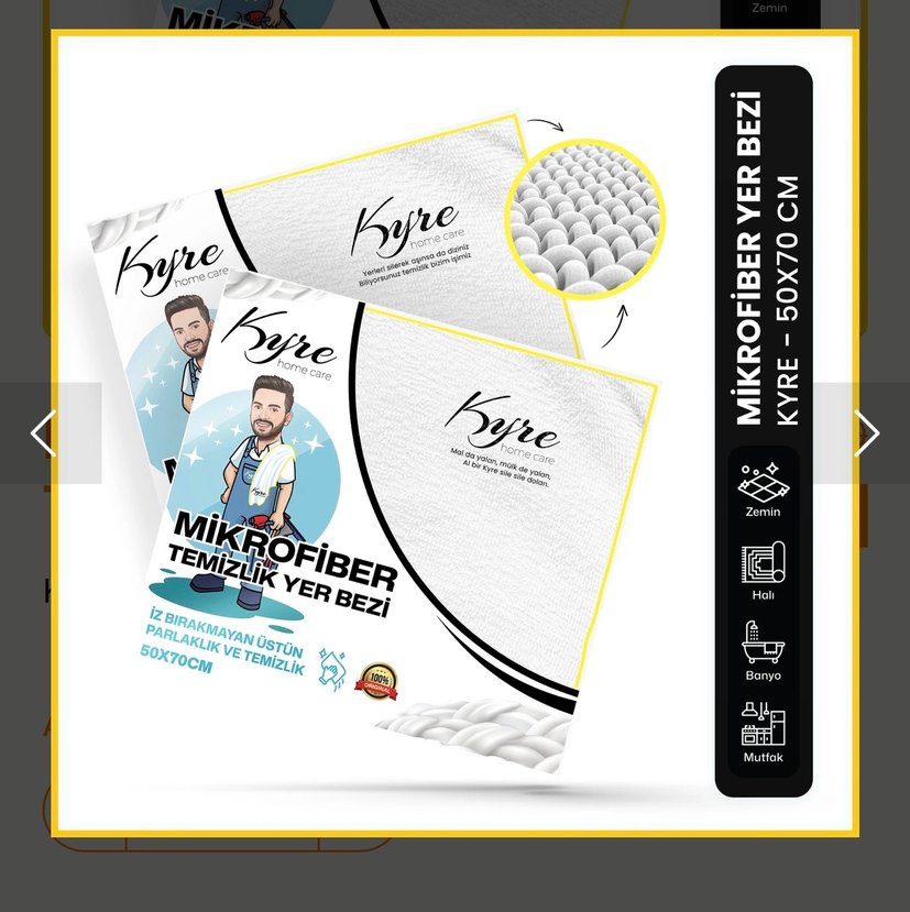 kadir ezildi kyra marka Mikrofiber Yer Bezi 50x70 cm - Görsel 5