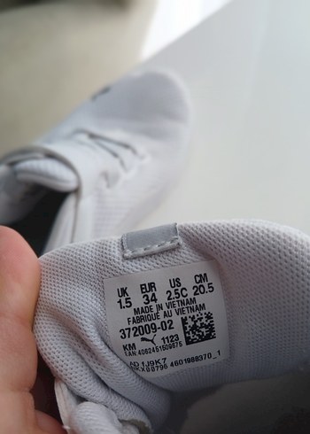 34 Beden Unisex Puma Beyaz Spor Ayakkabı