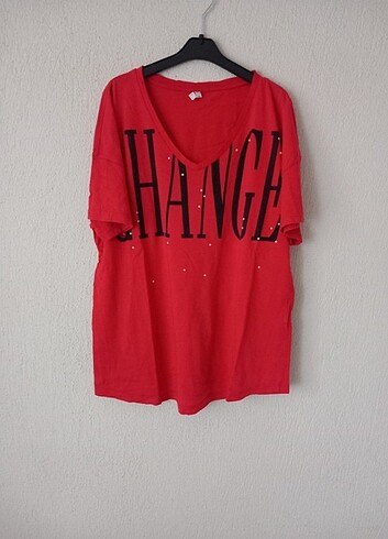 Kadın Kırmızı Kısa Kollu T-shirt
