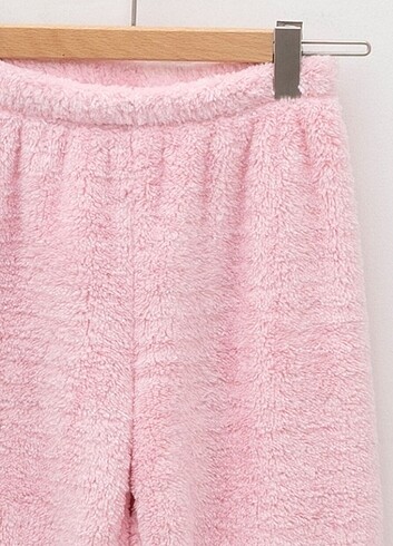 4 Yaş Beden Uzun kollu peluş kız pijama takımı