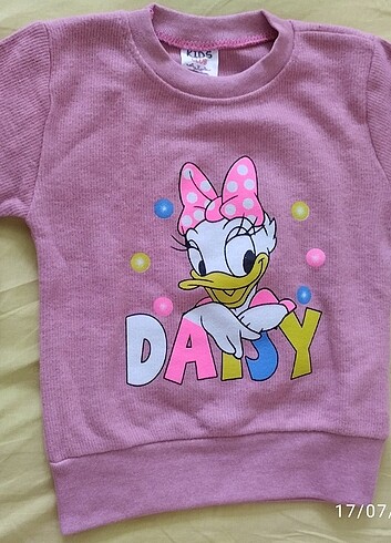 Daisy duck baskılı kız çocuk sweatshirt