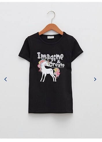 Bisiklet yaka baskılı kısa kollu kız çocuk t-shirt