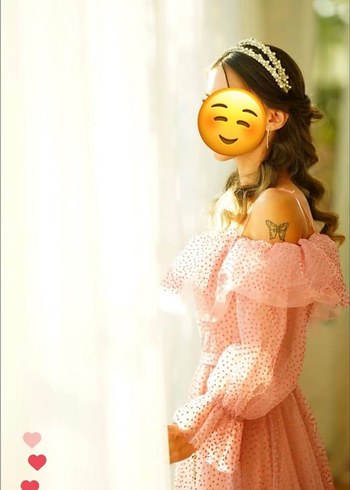Alfabeta Pembe midi boy Straplez Elbise