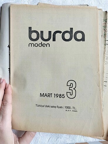 Beden Renk Orijinal Alman Baskı Burda 1985