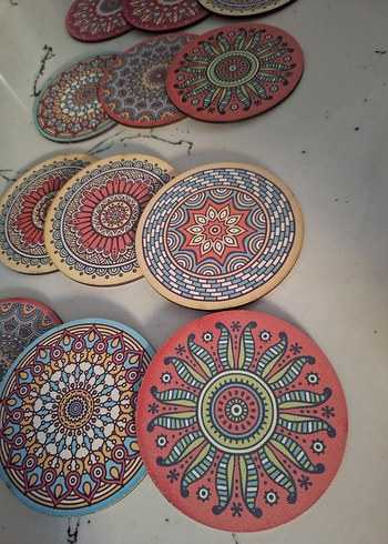 Diğer Bohem Mandala Desenli Bardak Altlıkları