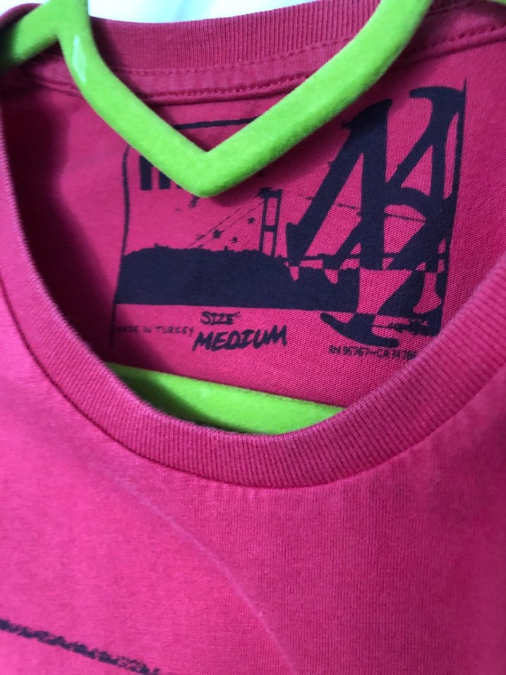 Mavi markalı Kırmızı Tişört Kısa Kollu, Pamuk - Görsel 3