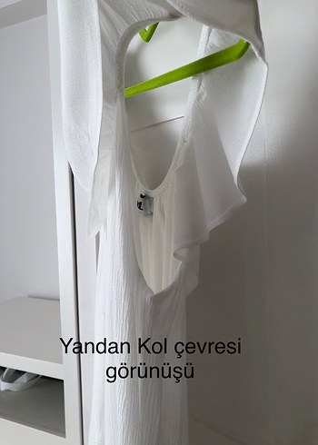 38 Beden Adil ışık beyaz kolsuz pamuklu elbise