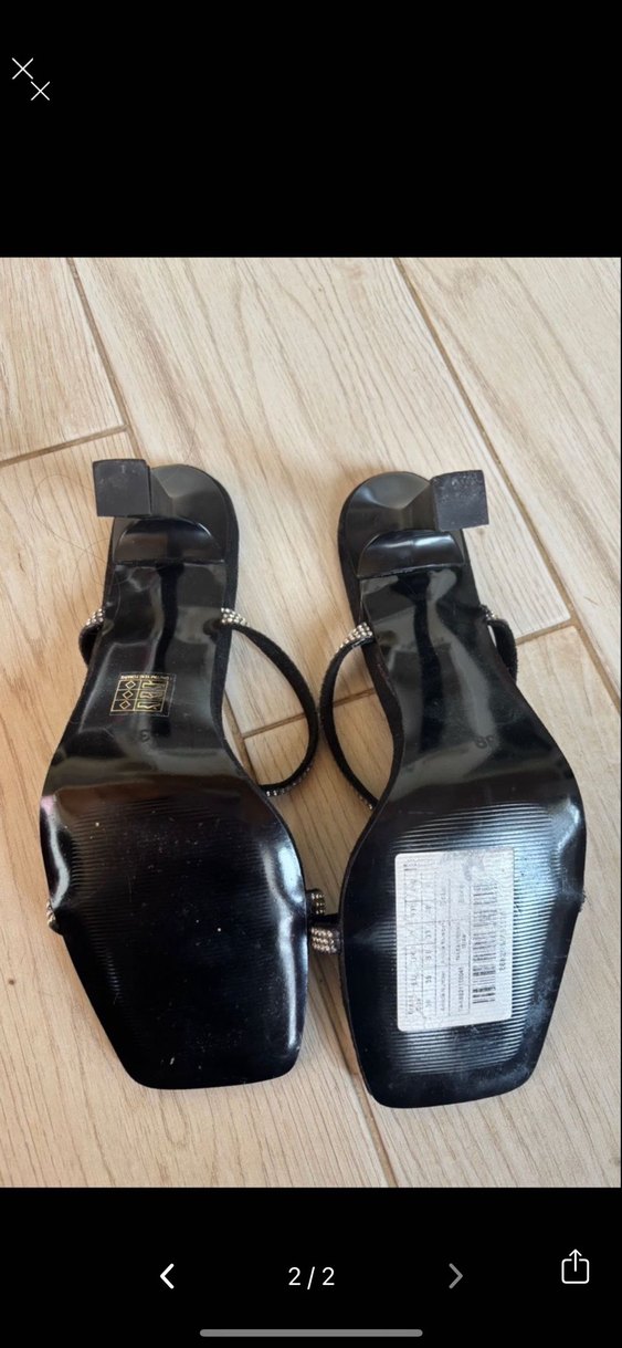 Parlak Siyah Taşlı İnce Topuklu Kadın Ayakkabı - Görsel 2