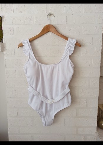 Beyaz Kemerli Mini Kadın Mayo - Görsel 2