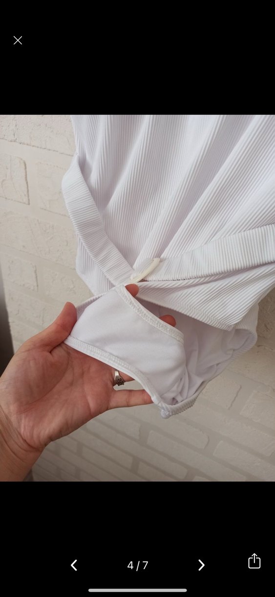 Beyaz Kemerli Mini Kadın Mayo - Görsel 3