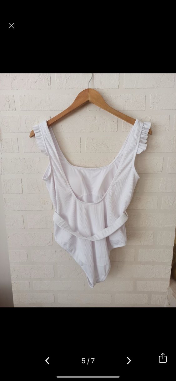 Beyaz Kemerli Mini Kadın Mayo - Görsel 4