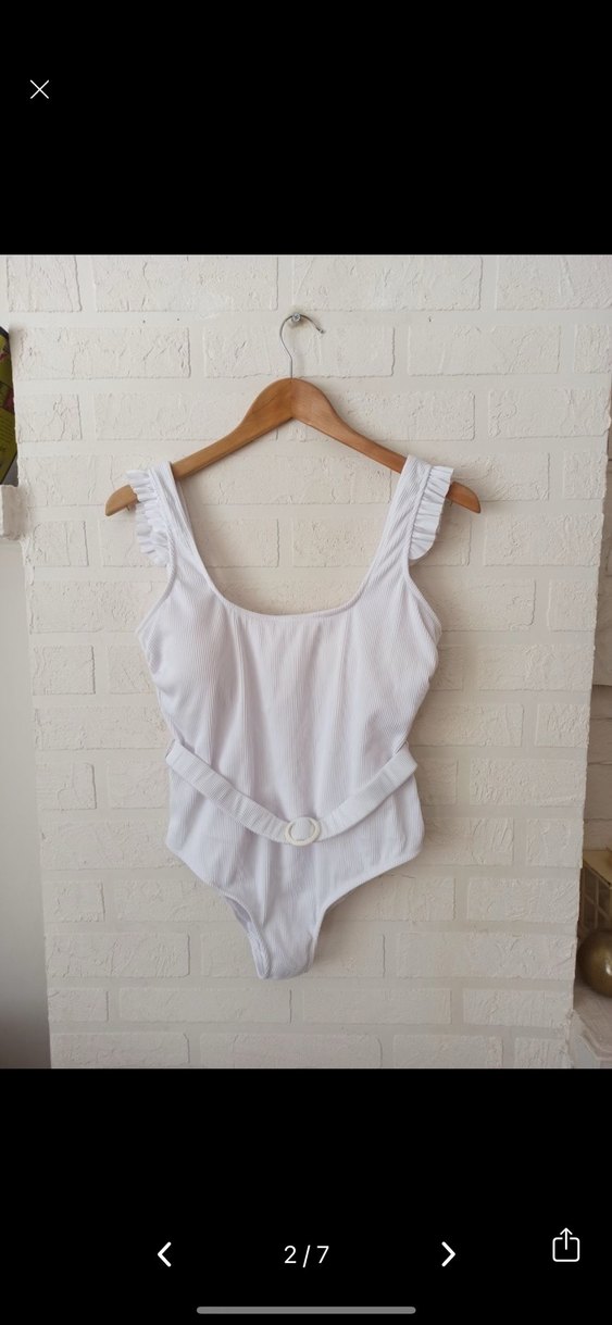 Beyaz Kemerli Mini Kadın Mayo - Görsel 2