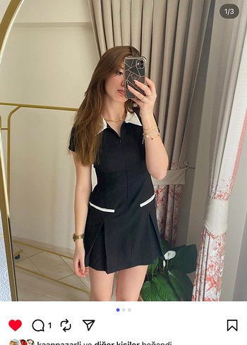 Kısa Kollu Siyah Mini Ofis Elbisesi - Görsel 2