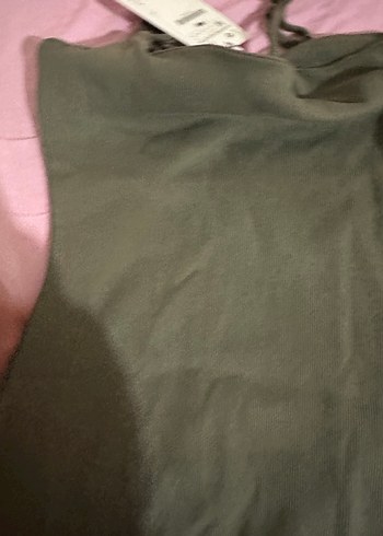 Gri Uzun Askılı Drapeli Kadın Elbise - Görsel 7