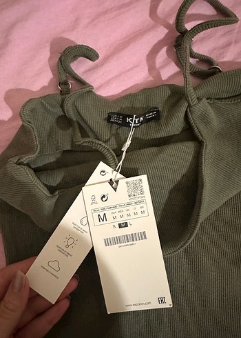 Gri Uzun Askılı Drapeli Kadın Elbise - Görsel 6