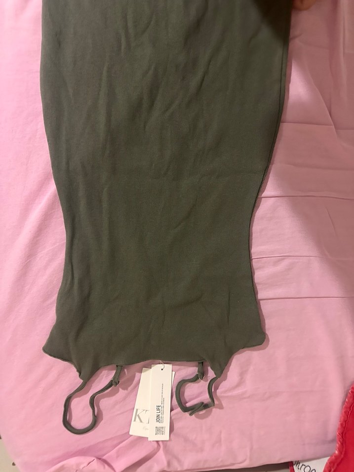 Gri Uzun Askılı Drapeli Kadın Elbise - Görsel 5