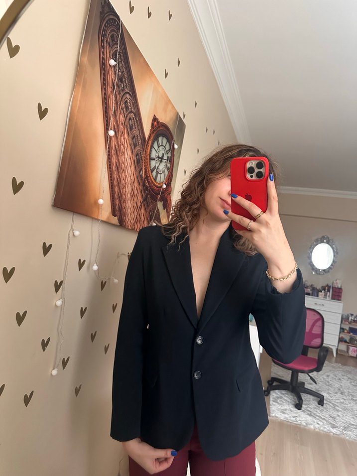 Lacivert  Kadın Blazer Ceket - Görsel 2