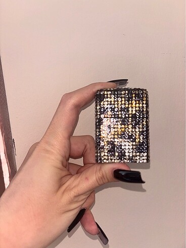 universal Beden siyah Renk Leoparlı taşlı zippo model çakmak