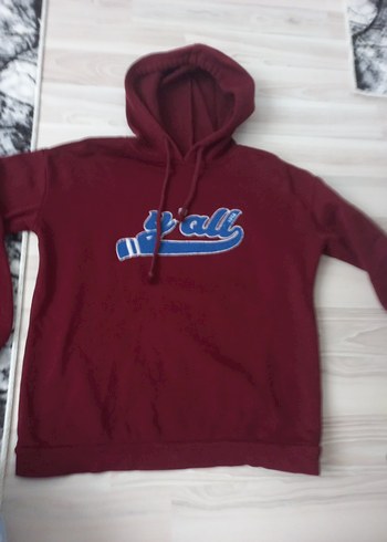 Bordo kapüşonlu switshirt