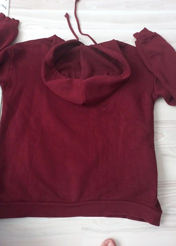 s Beden bordo Renk Bordo kapüşonlu switshirt