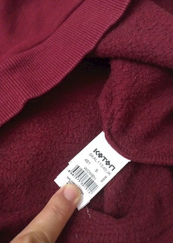 s Beden Bordo kapüşonlu switshirt