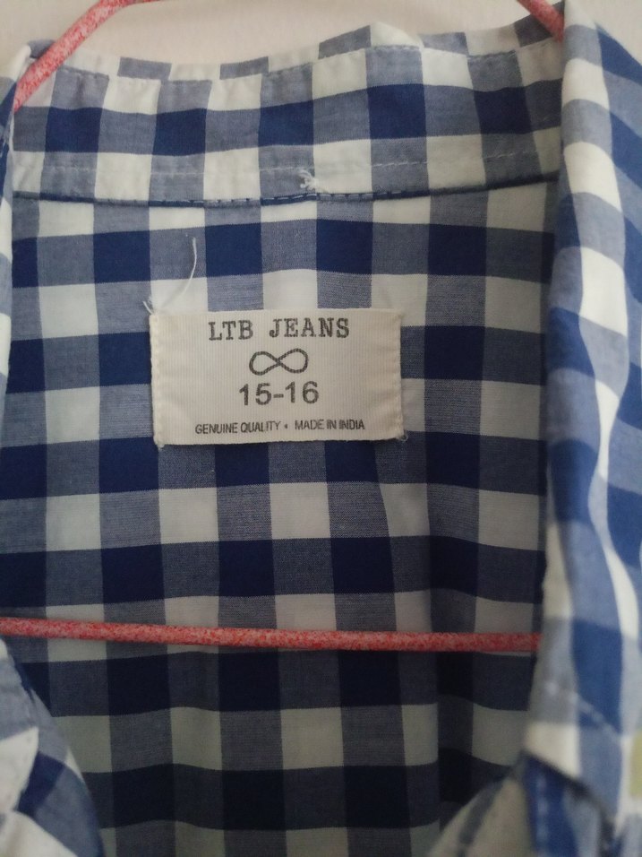 Mavi Kareli Kısa Kollu Erkek çocuk Gömlek - Görsel 3