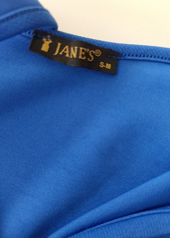 Mavi Uzun Kollarsız Drapeli Kadın Elbise - Görsel 5