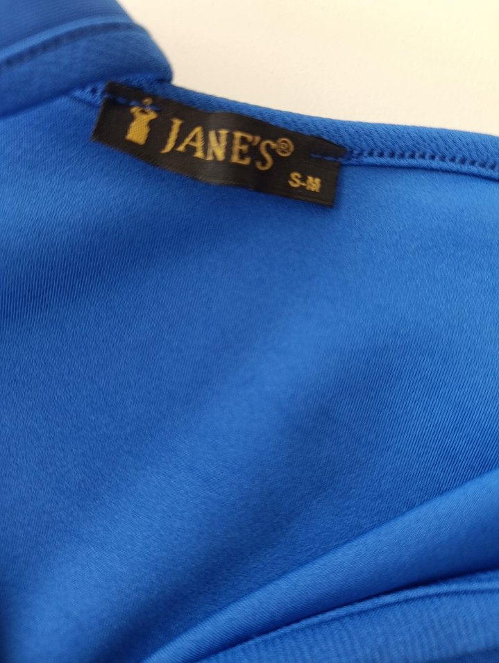 Mavi Uzun Kollarsız Drapeli Kadın Elbise - Görsel 5