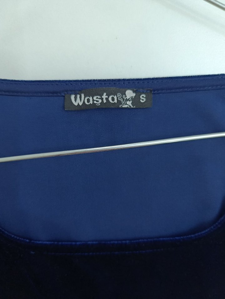 Lacivert Kadife Elbise - Görsel 4