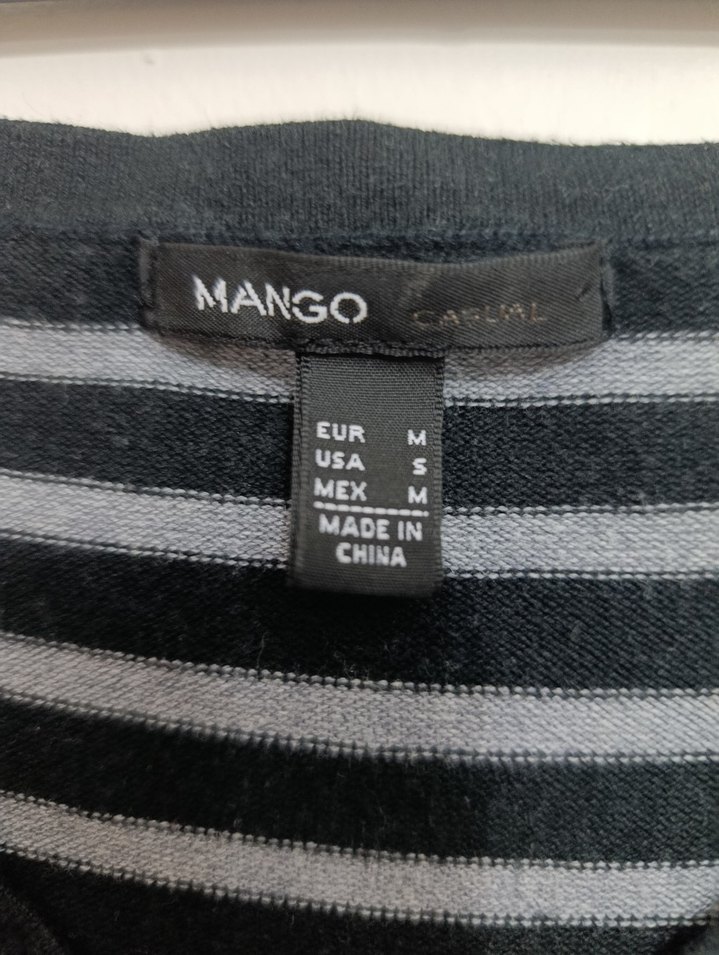 Gri Çizgili V Yaka Triko Elbise - Görsel 4