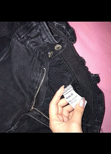 26 Beden siyah Renk beli lastikli siyah mom jean