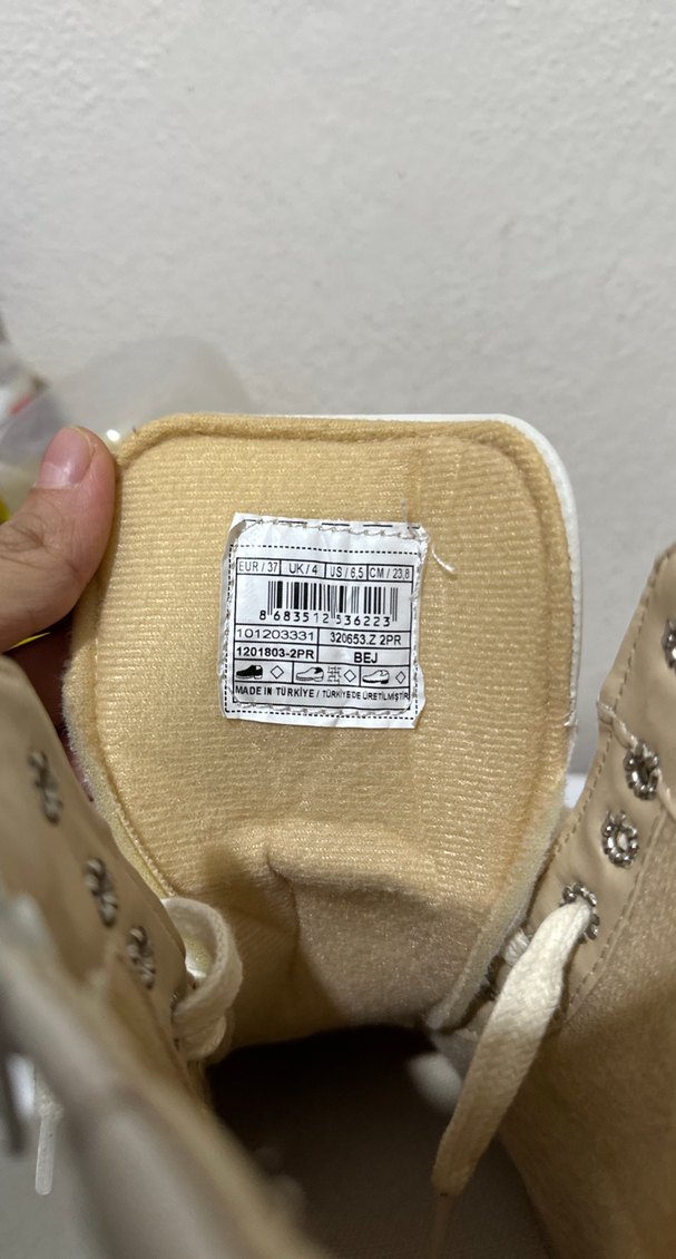 Beyaz Bağcıklı Kadın Botu, Kalın Topuklu - Görsel 3