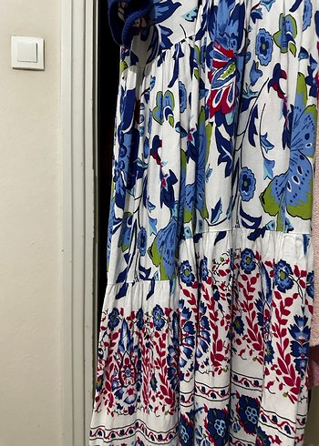 Çiçek Desenli Uzun Bohem Elbise - Görsel 2