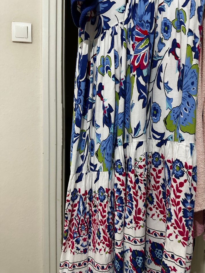 Çiçek Desenli Uzun Bohem Elbise - Görsel 2