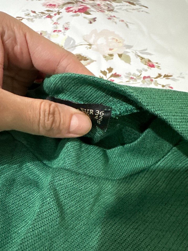 Düğmeli Yeşil Bohem Uzun Elbise - Görsel 4