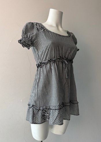 xs Beden gri Renk y2k mini elbise