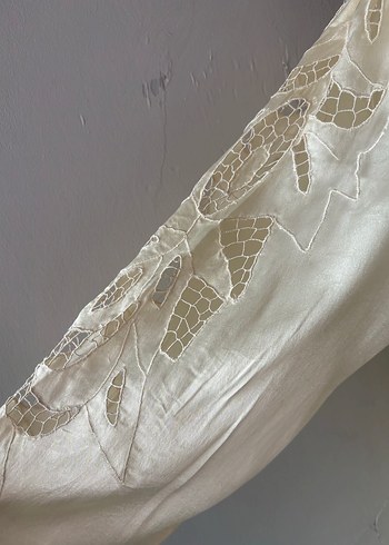 Nakışlı Uzun Beyaz Bohem Kadın Sabahlık - Görsel 13