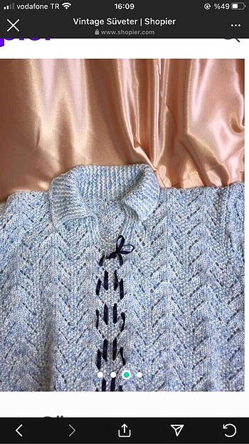 l Beden mavi Renk Vintage suveter