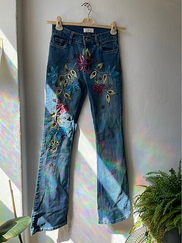 xs Beden mavi Renk Y2k jean