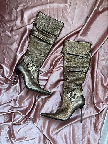 37 Beden altın Renk Y2k boots