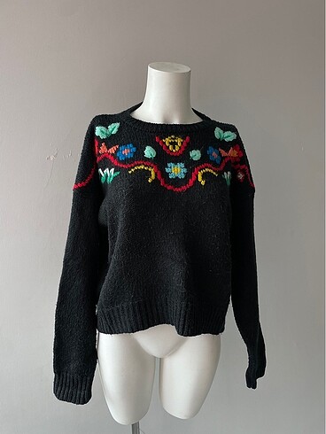 s Beden siyah Renk Vintage kazak