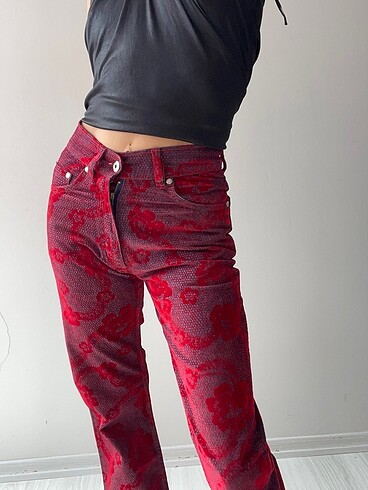 xs Beden bordo Renk y2k jean
