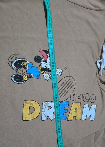 Kapüşonlu, uzun kollu, baskılı kahverengi sweatshirt - Görsel 3