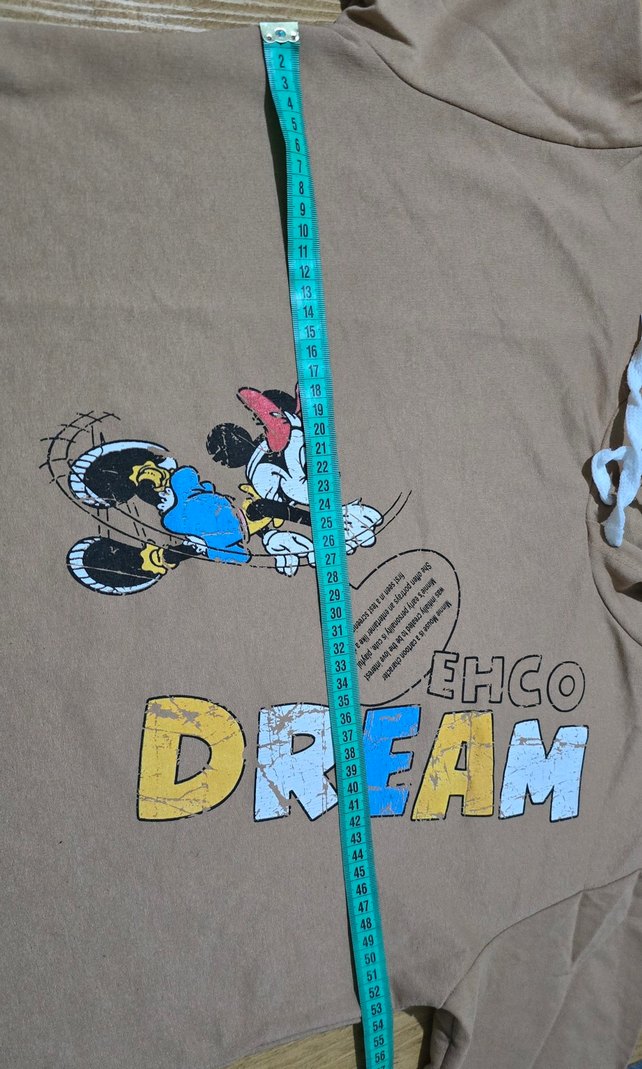 Kapüşonlu, uzun kollu, baskılı kahverengi sweatshirt - Görsel 3