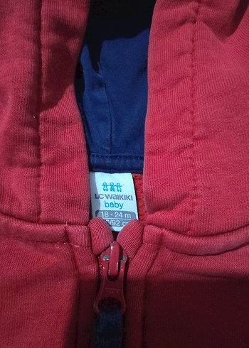 Bordo Kapüşonlu Erkek Çocuk Fermuarlı Yelek - Görsel 2