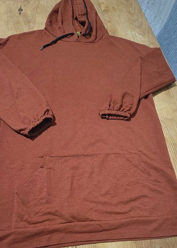 Kapüşonlu Rahat Kesim Kahverengi Sweatshirt - Görsel 2